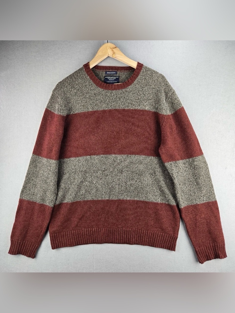 American Eagle Mens Sweater Size Medium Cotton Wool Slim Fit 90's Grunge